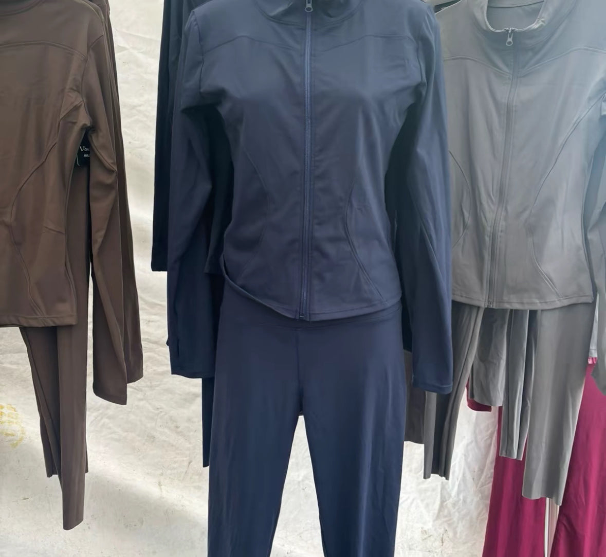 Zip Up Jacket And High Waisted Tummy Control Leggings Gymwear Set
